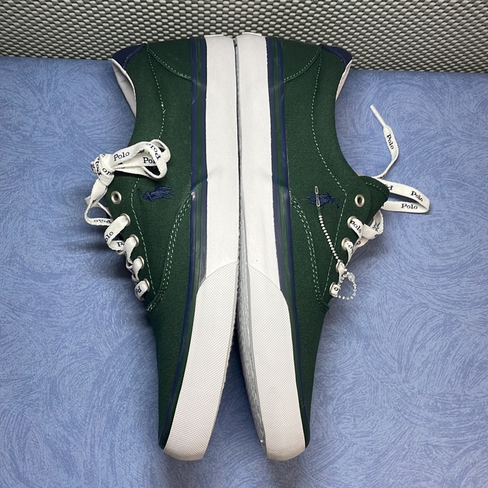 Polo Ralph Lauren Men’s Thorton 01087 Laceup Canvas Shoes Green Size 10D New - Picture 11 of 16